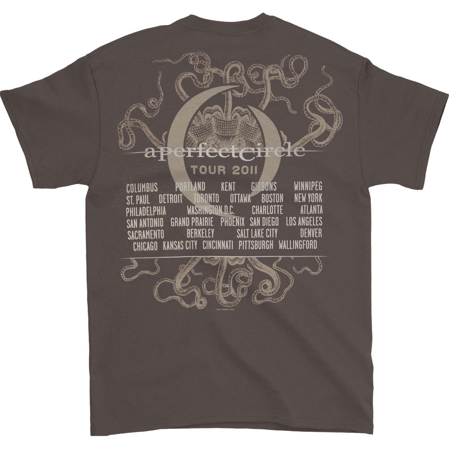 A Perfect Circle Original Orange Octopus 2011 Tour Concert T-shirt