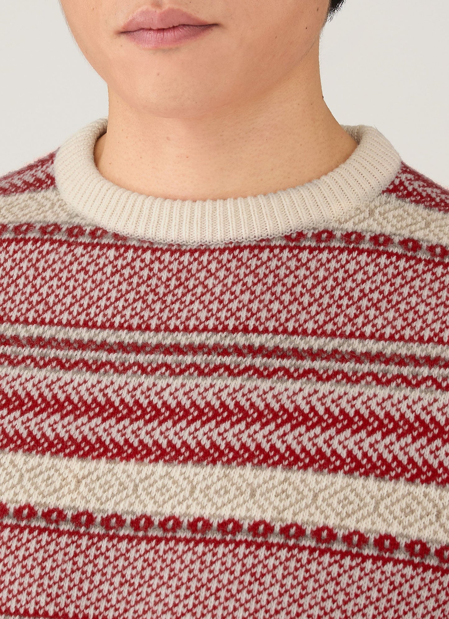 Mens Lambswool Fair Islejumper In Bright Red Mjum8321 Rdem