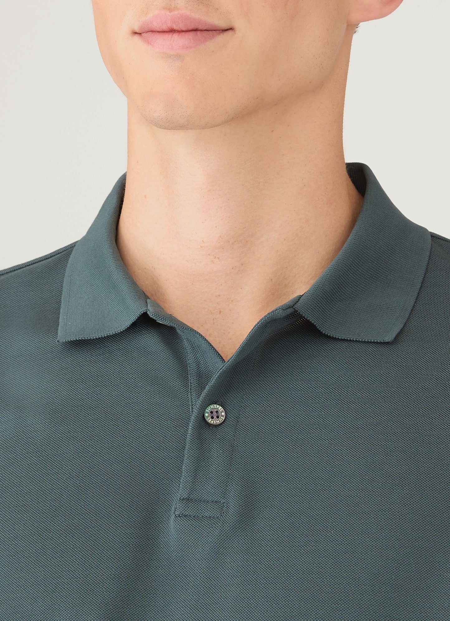 Mens Long Sleeve Pique Polo Shirt In Dark Petrol Mpol1065 Gnit