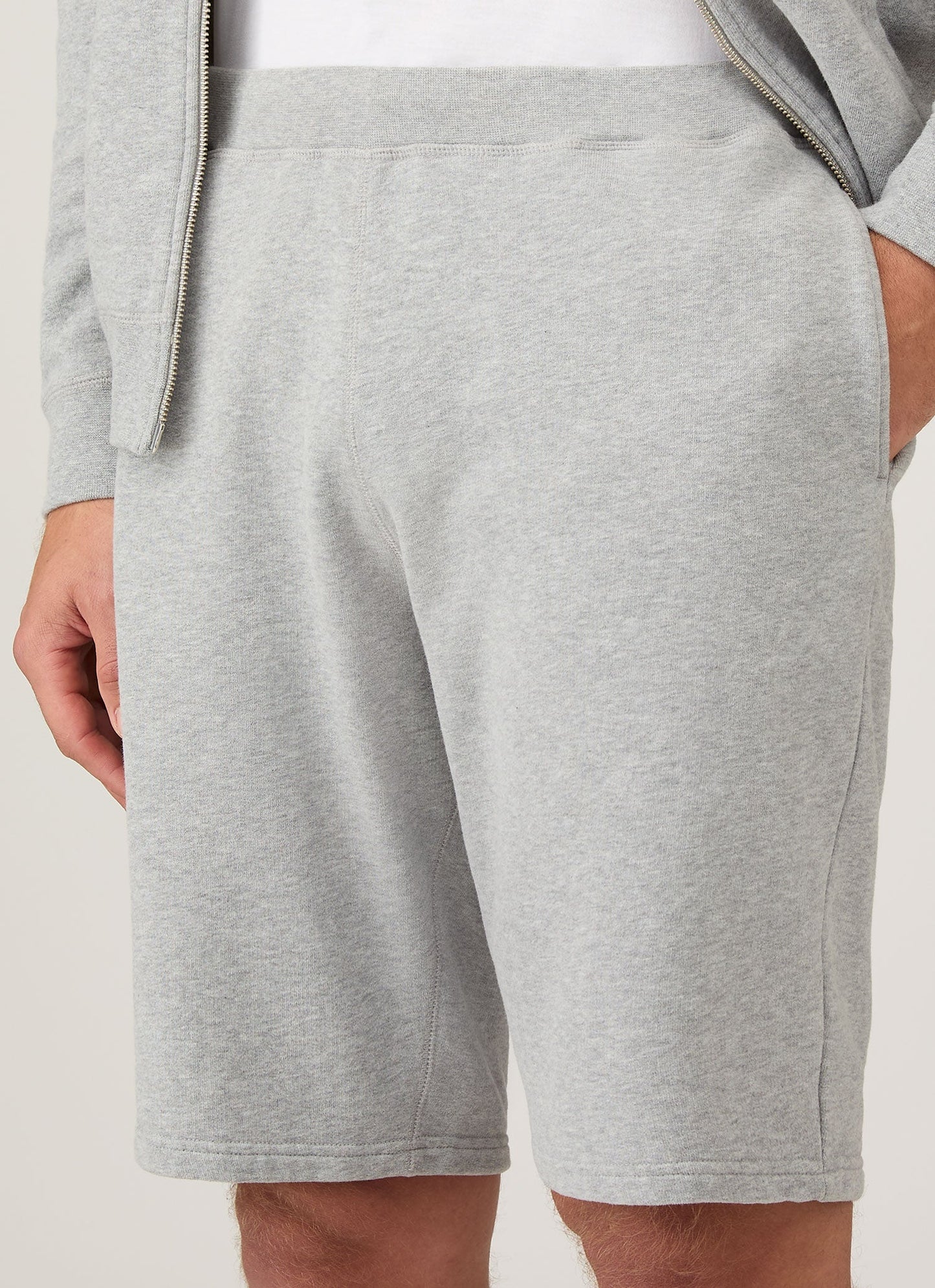 Mens Cotton Loopback Shorts In Grey Melange Mshr1519