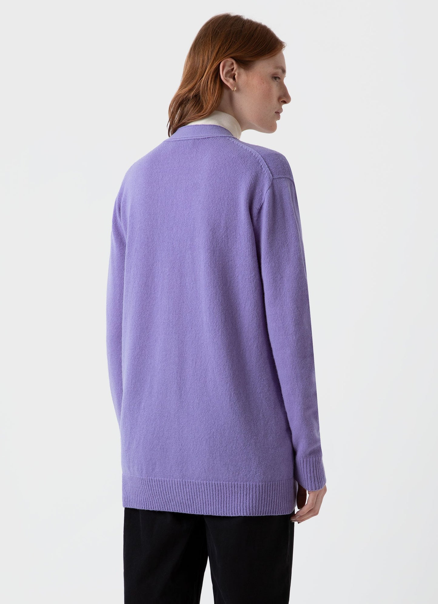 Womens Lambswool Cardigan In Heather Wcar8137 Prar