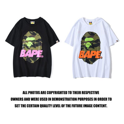 Bathing Ape T-Shirt Summer Camouflage Letters Short Sleeve T-shirt