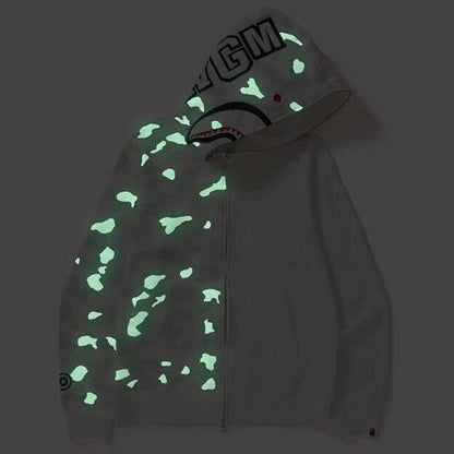 Bathing Ape Ape Head Camouflage Stitching Sweatshirt Hooded Zipper Fleece Jacket