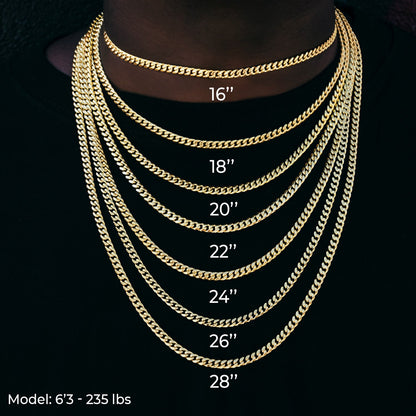 3MM Diamond Colored Tennis Chains in White Gold- All Colors
