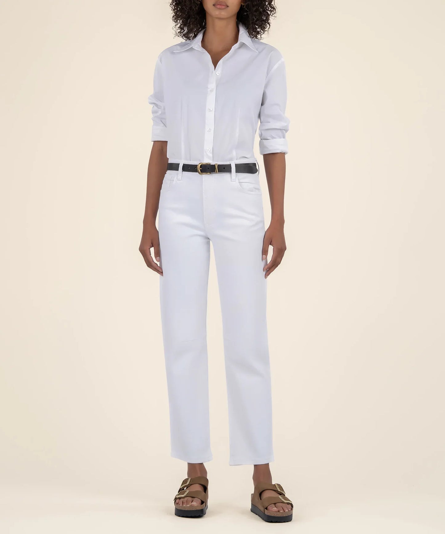 Ashley white high rise slouchy denim