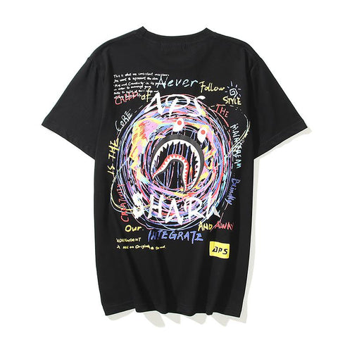 Bathing Ape T-Shirt Cartoon Round Neck Summer Printed Large Size Short Sleeve Casual