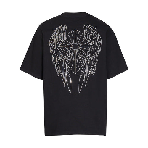 Chrome Heart T Shirts T-Shirt Hot Diamond Angel Wings Cross Cotton Short Sleeve