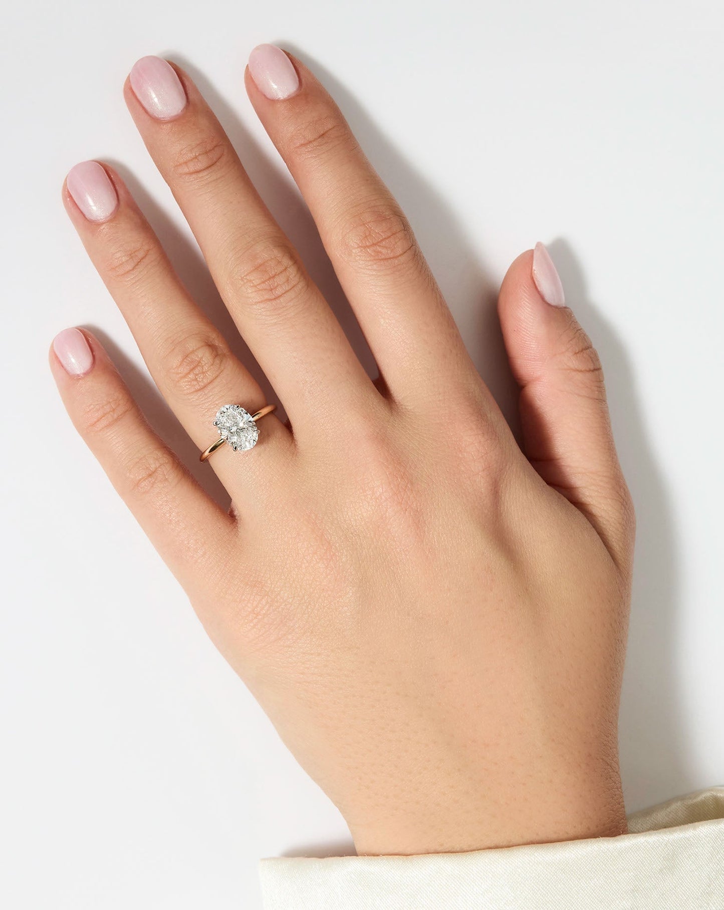 3.85 Oval Lab Diamond in Cloud Solitaire