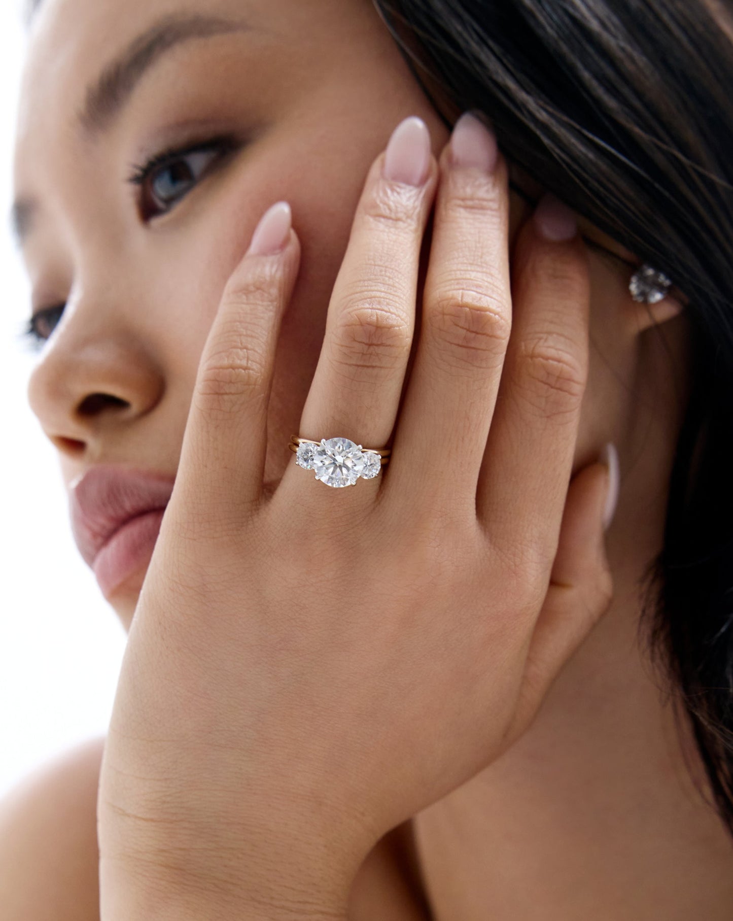 4.02 Round Lab Diamond in Whisper Thin® Embrace