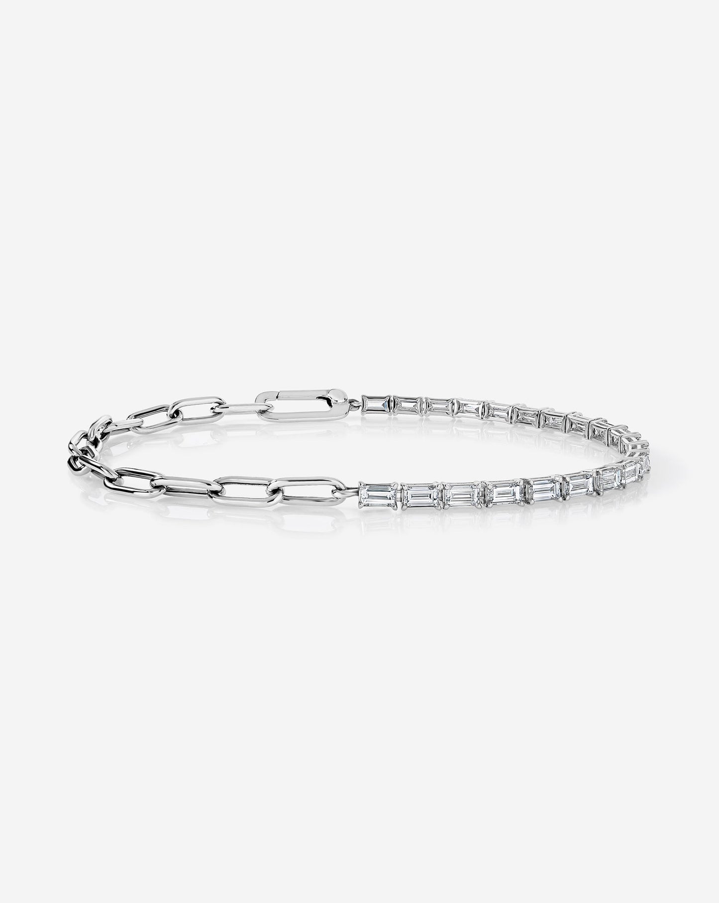 Baguette Lab Diamond Tennis Chain Bracelet