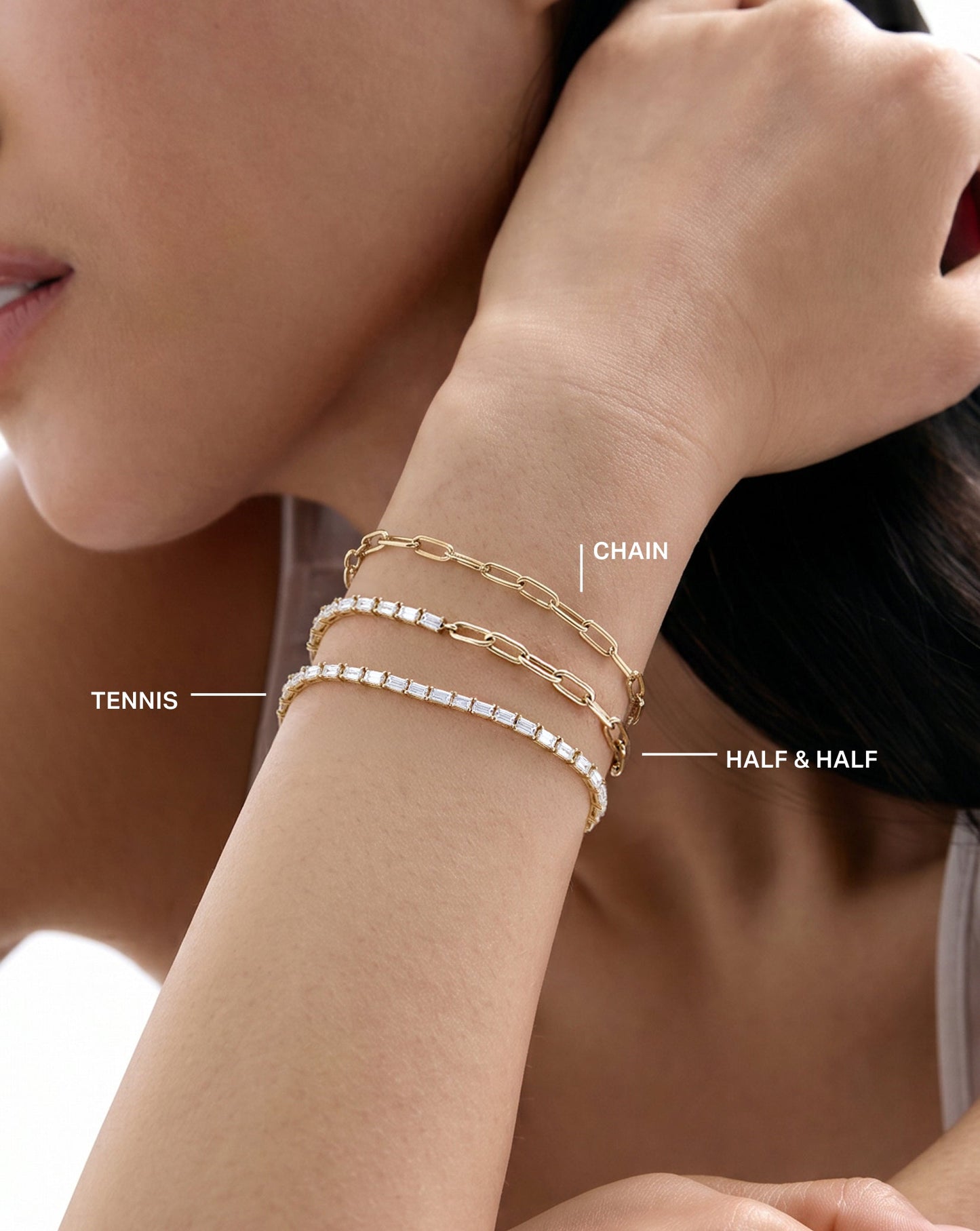 Baguette Lab Diamond Tennis Chain Bracelet