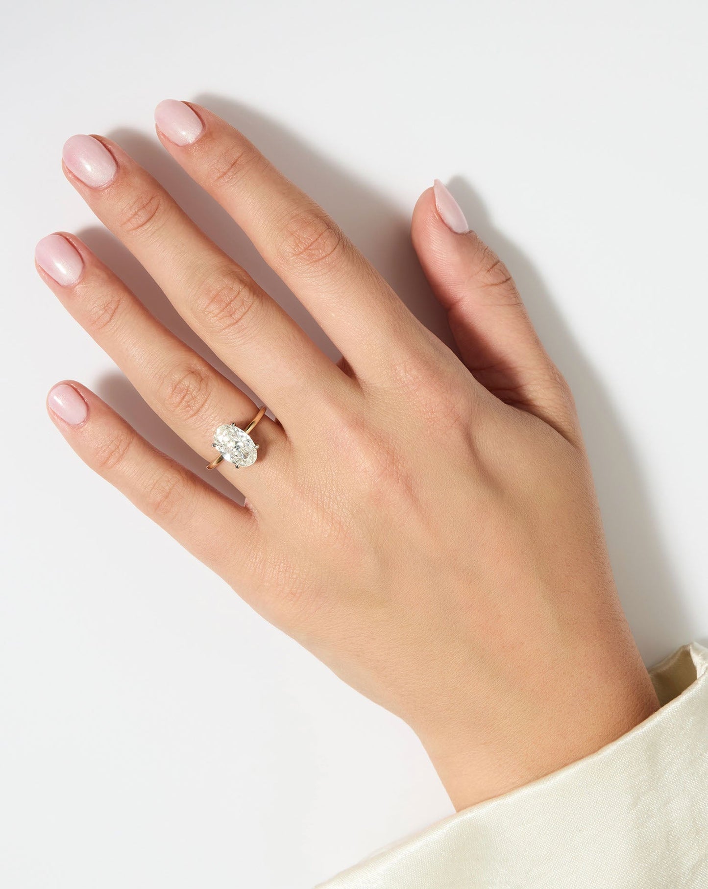 4.52 Oval Lab Diamond in Whisper Thin® Hidden Halo