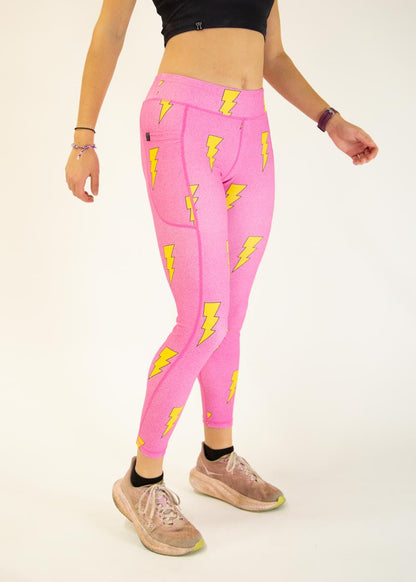 Women's Pink Bolts Leggings