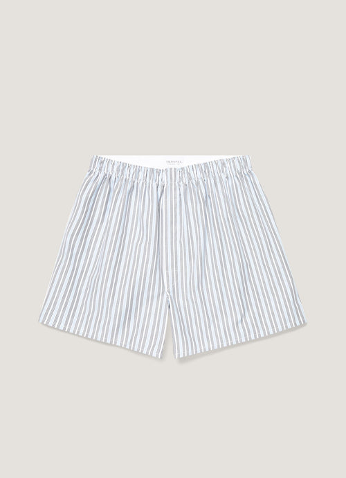 Mens Classic Boxer Shorts In Blue Stripe Mbox4700 Stlw