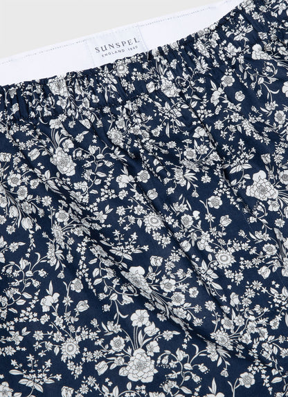 Mens Classic Boxer Shorts In Liberty Fabric In Summer Bloom Mbox4701L Butv