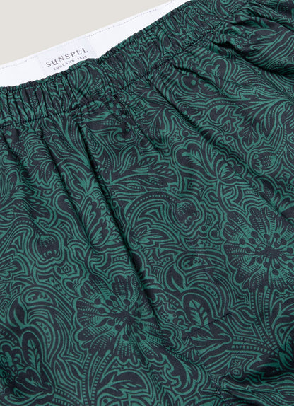 Mens Classic Boxer Shorts In Liberty Fabric In Steel Green Bloom Mbox4701L Gnje