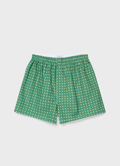 Mens Classic Boxer Shorts In Green Sun Clouds Mbox4701P Gnhd