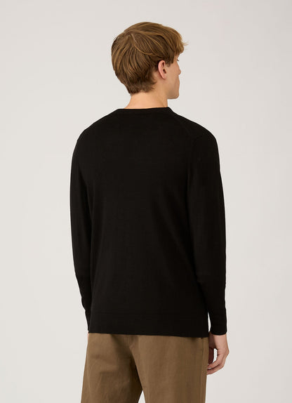 Mens Merino Cardigan In Black Mcar8223 Bkaa