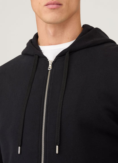 Mens Cotton Loopback Zip Hoody Black Mhod1517