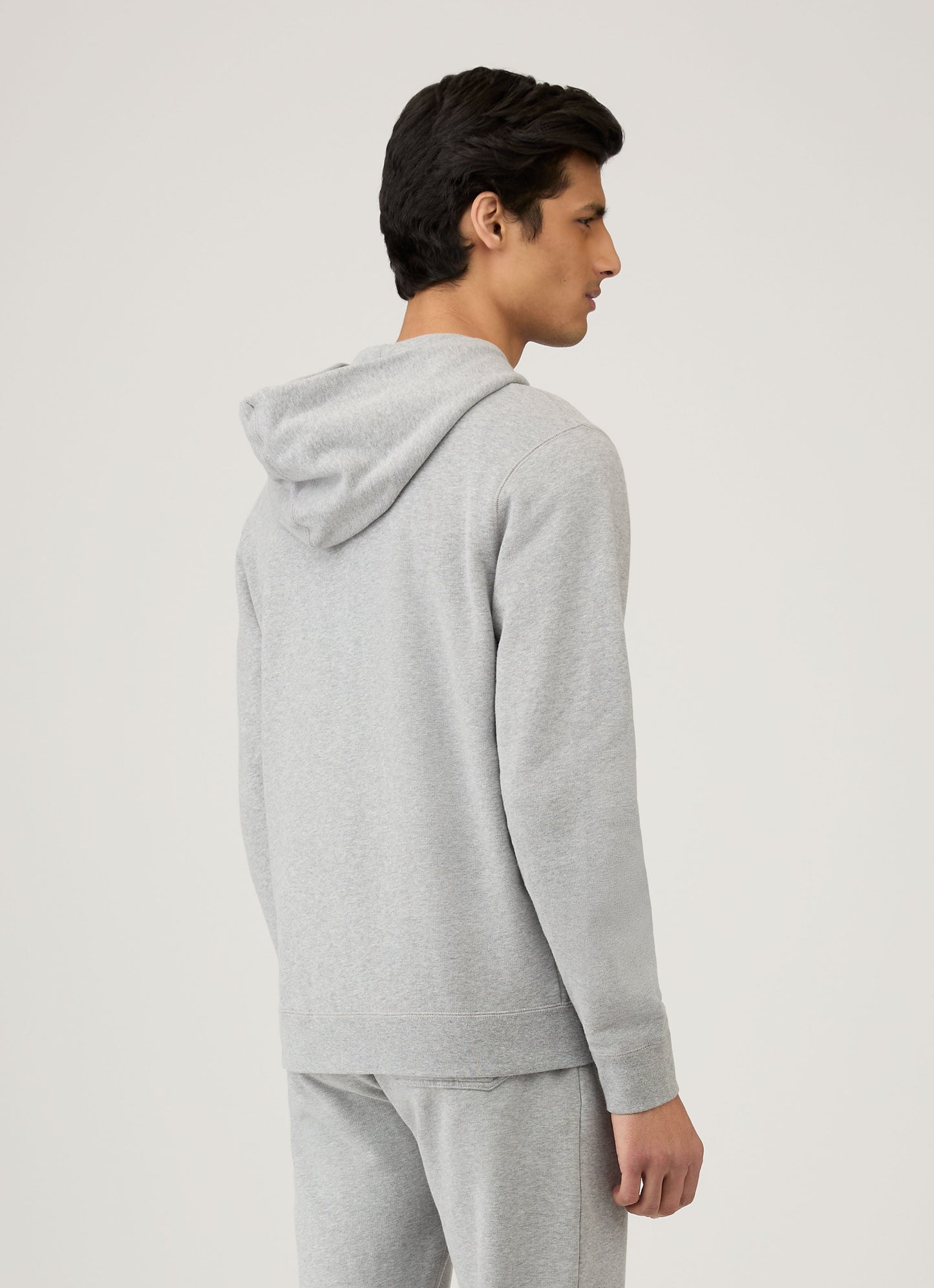 Mens Cotton Loopback Zip Hoody In Grey Melange Mhod1517