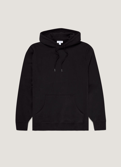 Mens Cotton Loopback Overhead Hoody Black Mhod1525