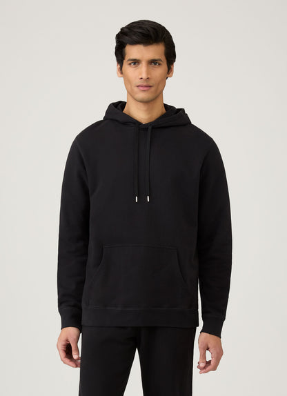 Mens Cotton Loopback Overhead Hoody Black Mhod1525
