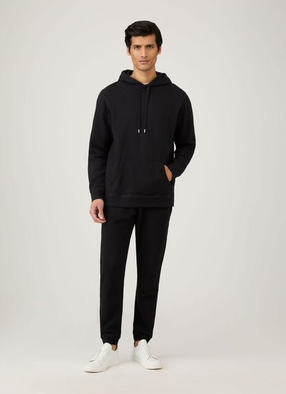 Mens Cotton Loopback Overhead Hoody Black Mhod1525