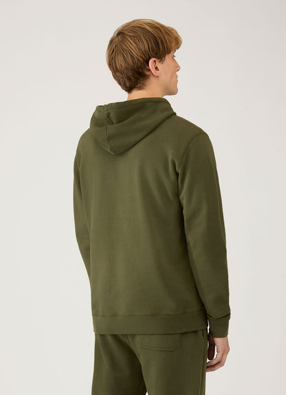 Mens Loopback Hoodie In Deep Olive Mhod1525 Gniz