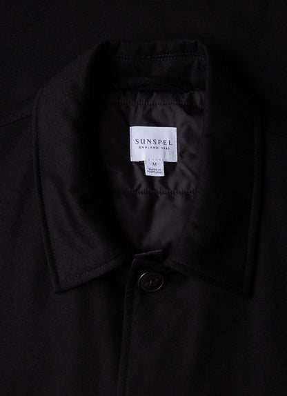 Mens Insulated Wool Jacket In Black Mjac7153 Bkaa