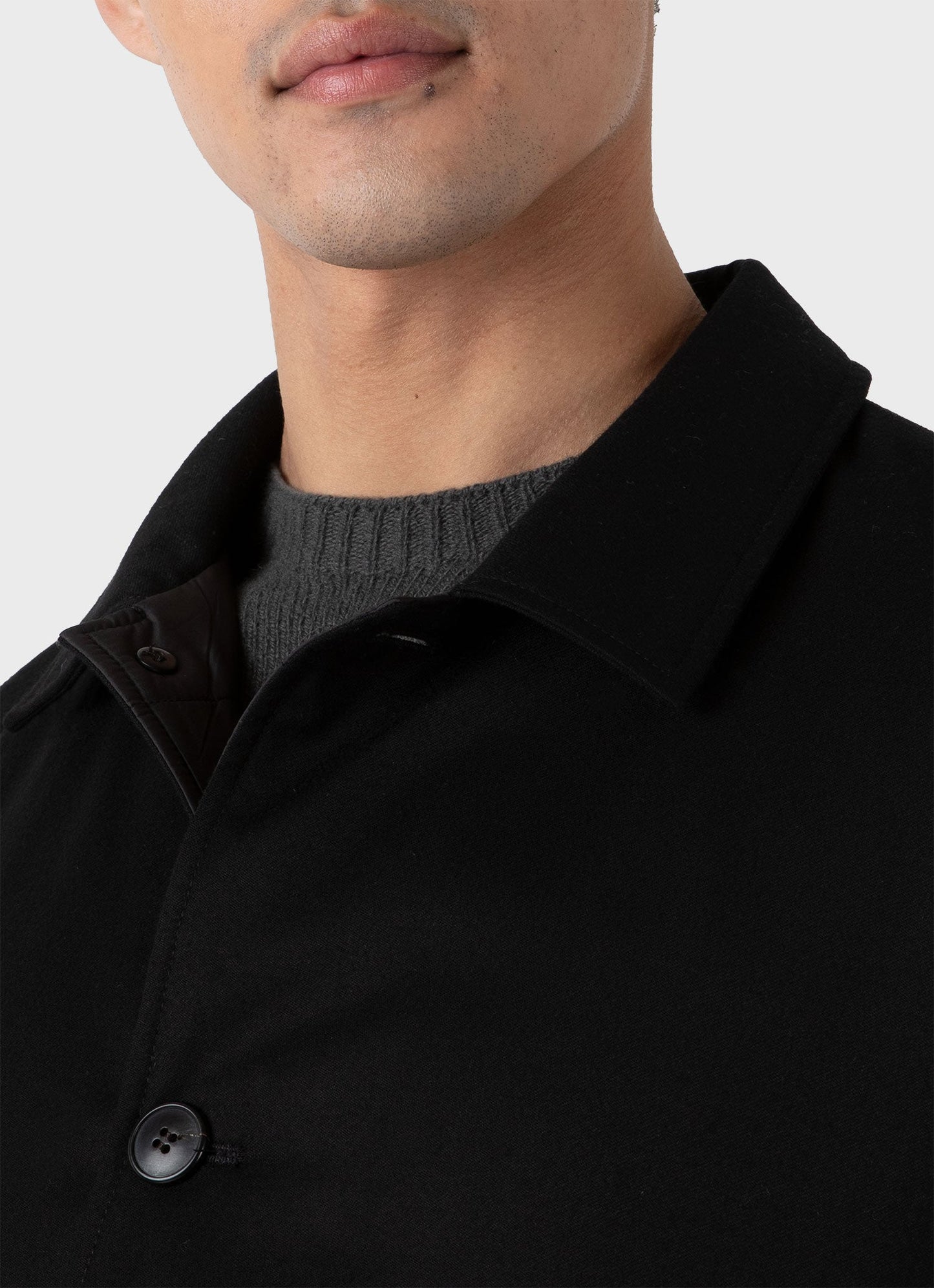 Mens Insulated Wool Jacket In Black Mjac7153 Bkaa