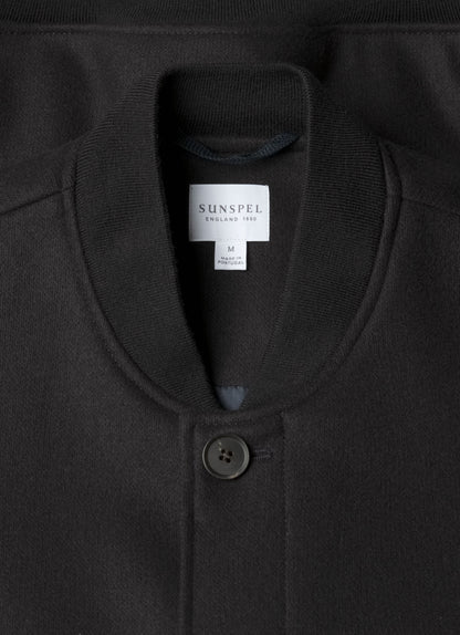 Men's Wool Bomber Jacket in Navy