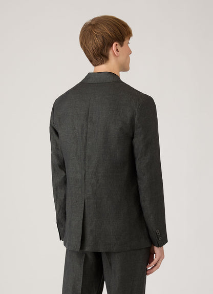 Mens Linen Blazer In Forest Mjac7186 Gnjd