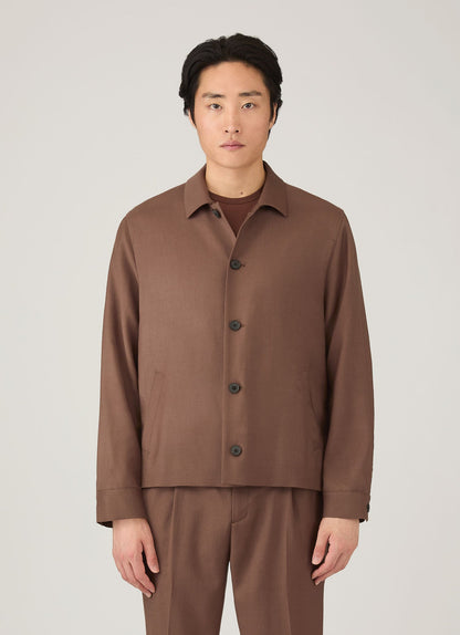 Mens Wool Twill Jacket In Light Brown Mjac7201 Brdb