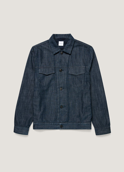 Mens Japanese Denim Jacket In Rinse Wash Denim Mjac7206 Bupc
