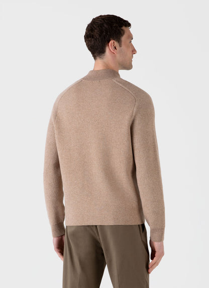 Mens Double Faced Bomber Jacket In Light Sandstone Mjac8265 Brfd