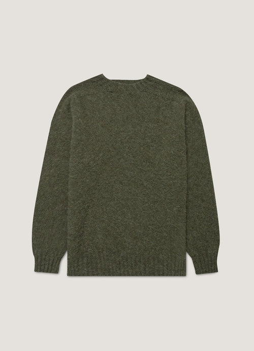 Mens Shetland Crew Neck Jumper In Sea Moss Mjum8266 Gnim
