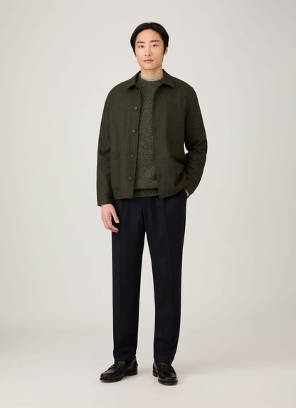 Mens Shetland Crew Neck Jumper In Sea Moss Mjum8266 Gnim