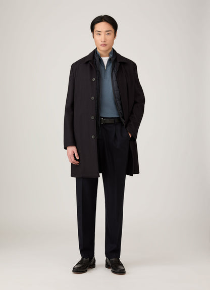Mens Sea Island Cashmere Half Zip In Slate Blue Mjum8284 Buua
