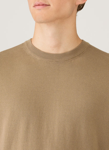 Mens Lightweight Cotton Jumper In Dark Stone Mjum8314 Whdc
