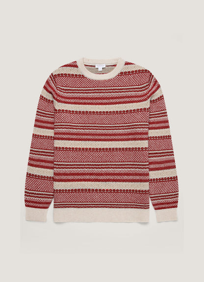 Mens Lambswool Fair Islejumper In Bright Red Mjum8321 Rdem