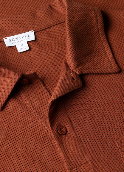 Mens Riviera Polo Shirt In Rust Mpol1026 Brgp