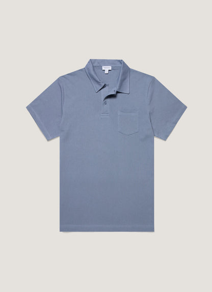 Mens Riviera Polo Shirt In Vintage Blue Mpol1026 Buwb