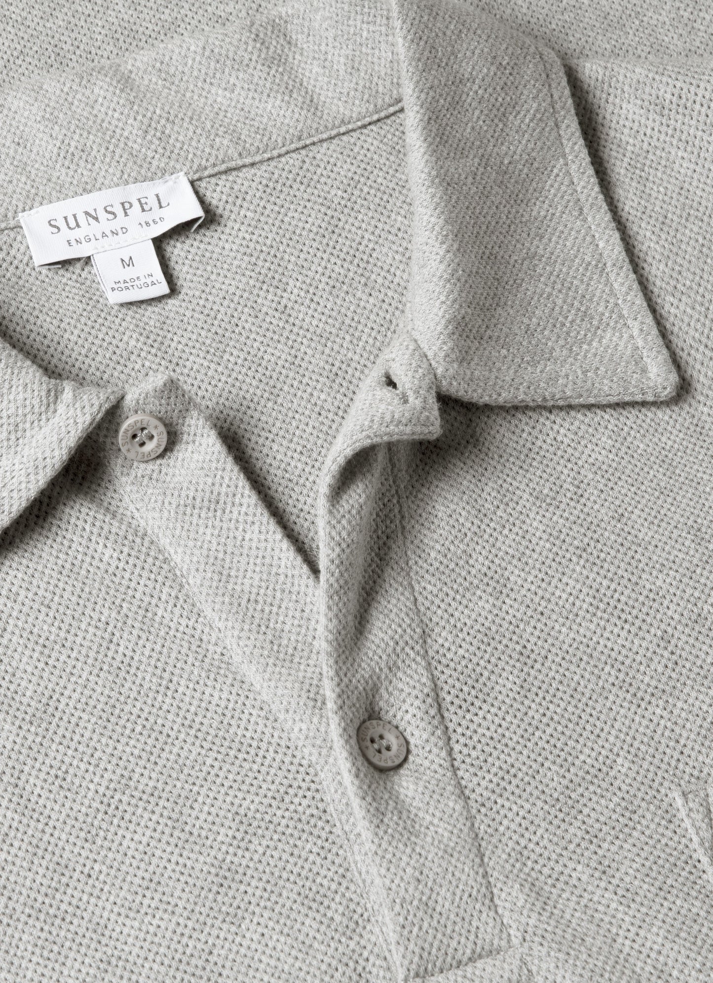 Mens Cotton Riviera Polo Shirt In Grey Melange