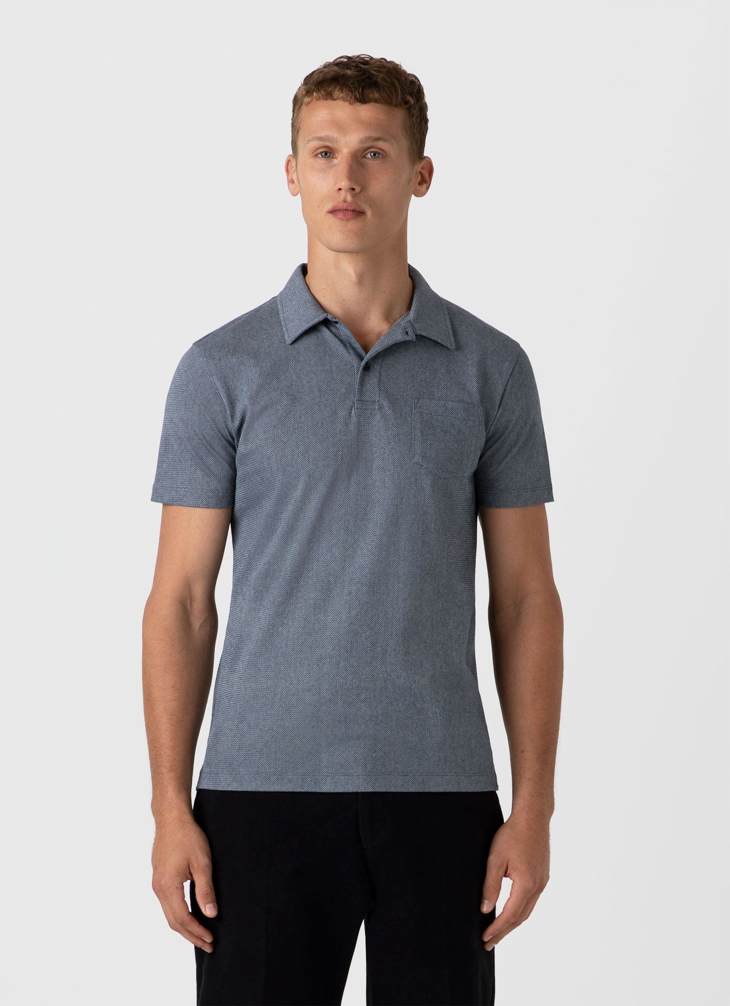 Mens Riviera Polo Shirt In Navy Twist Mpol1026T Buvs