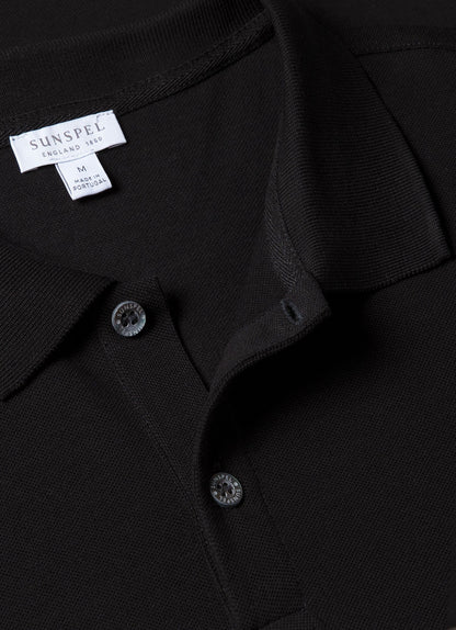 Mens Cotton Pique Polo Shirt Black Mpol1028