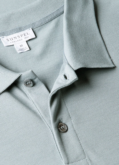 Mens Pique Polo Shirt In Stone Blue Mpol1028 Buwt