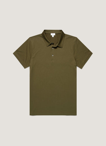 Mens Classic Jersey Polo Shirt In Deep Olive Mpol1052 Gniz