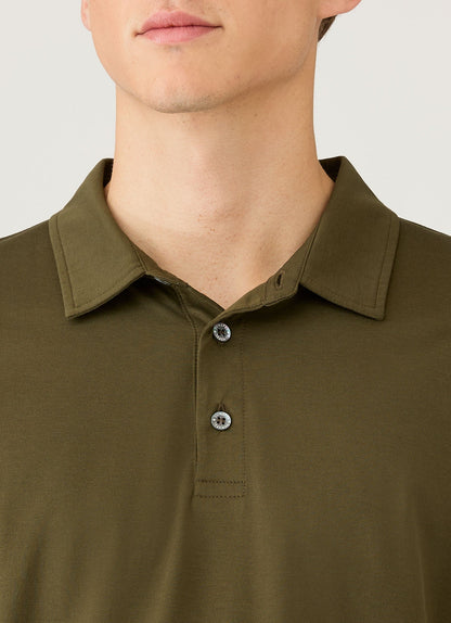 Mens Classic Jersey Polo Shirt In Deep Olive Mpol1052 Gniz