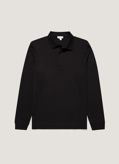 Mens Heavyweight Rugby Polo Shirt In Black Mpol1066 Bkaa