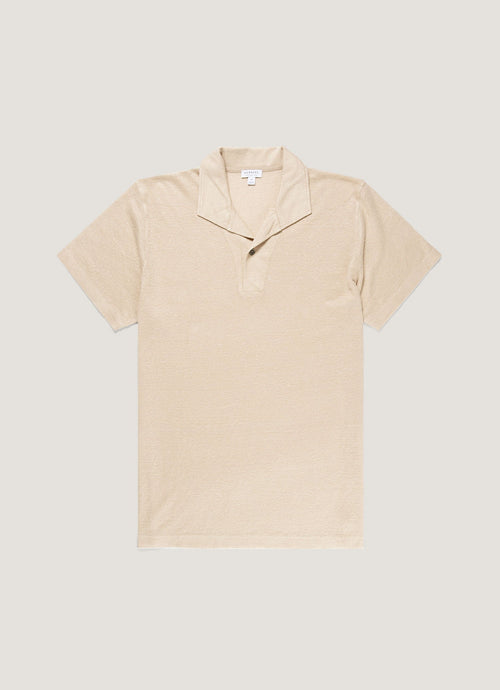 Men's Linen Piqué Polo Shirt in Hazelwood